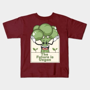 The future is vegan. Illustration with broccoli Kids T-Shirt